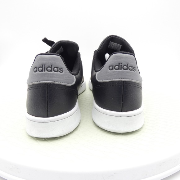 Adidas Advantage F36431 Mens US 12.5 Tennis Shoes Black Gray Leather Sneakers - Picture 4 of 10